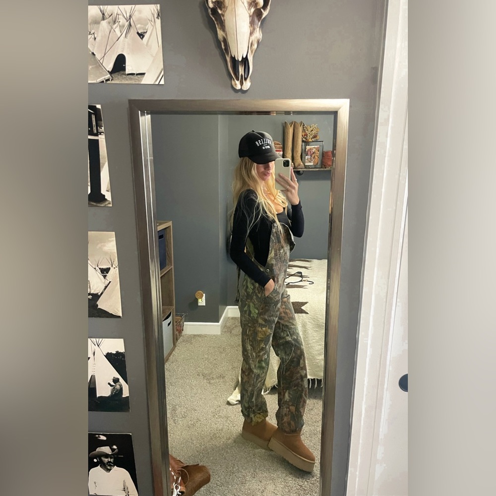 camouflage overalls/bibs